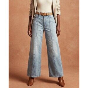 🔥NEW- J. Crew Point Sur Denim Trouser Womens 32x24.5 Baggy Wide Leg Crop